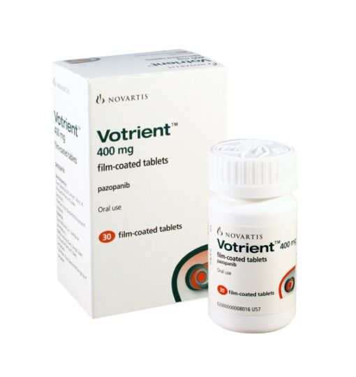Buy Votrient 400 mg (Pazopanib) at an affordable cost. It's used to treat advanced renal cell cancer and advanced soft tissue sarcoma. Votrient® is produced by Novartis AG®, and sourced from authorized distributors in countries where drug costs are low.