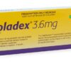 Buy Zoladex 3.6 MG (Goserelin) (1 injection) at an affordable cost. It's used in combination with flutamide to treat prostate cancer. It's also used as a single agent to reduce symptoms of advanced prostate cancer, HR+ advanced breast cancer in premenopausal and perimenopausal women, and endometriosis. Zoladex® is produced by AstraZeneca PLC®.
