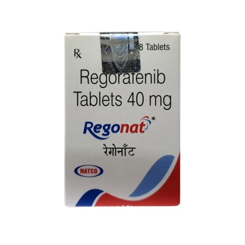 Buy Stivarga (regorafenib) generic 'Regonat' at an affordable cost. It's used to treat metastatic colon and rectal cancer, metastatic gastrointestinal stromal tumors, and hepatocellular carcinoma. It's produced by Natco Pharma Ltd® in an FDA approved factory in India.