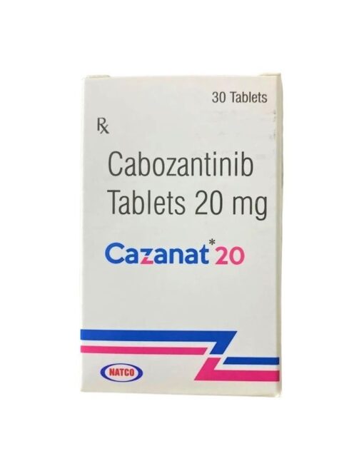 Buy Cabometyx (cabozantinib 20 mg) generic 'Cazanat' at an affordable cost. It's used to treat advanced renal cell carcinoma (RCC) or differentiated thyroid cancer (DTC), and is produced by Natco Pharma Ltd® in an FDA approved factory in India.