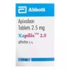 Buy Eliquis (apixaban) quality assured generic 'Xapilis'. It's produced by Abbott India Ltd®, a US FDA certified manufacturer. It's used to prevent and treat blood clots. It also lowers the risk of stroke in patients with atrial fibrillation and is commonly prescribed to treat deep vein thrombosis and pulmonary embolism.