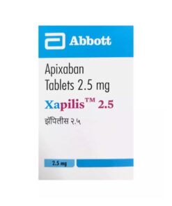 Buy Eliquis (apixaban) quality assured generic 'Xapilis'. It's produced by Abbott India Ltd®, a US FDA certified manufacturer. It's used to prevent and treat blood clots. It also lowers the risk of stroke in patients with atrial fibrillation and is commonly prescribed to treat deep vein thrombosis and pulmonary embolism.